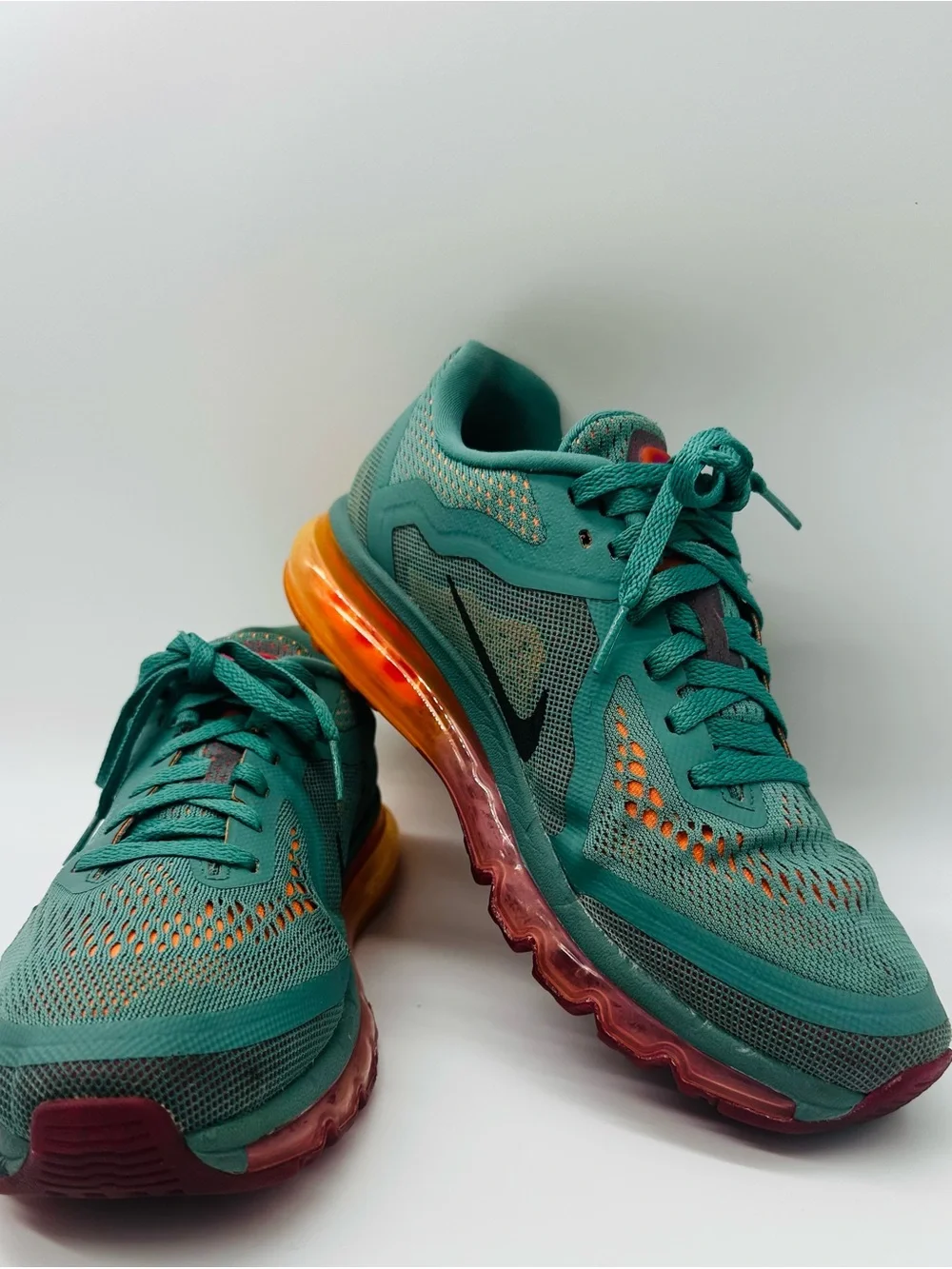 Nike Air Max 2013 Women’s Sneakers US 10 Teal Orange Running Training Shoes